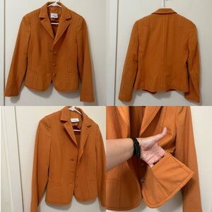 •AKRIS PUNTO• Wool Blend Three Button Blazer Willie Laine Angora Lined